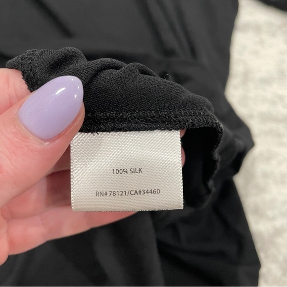 Eileen Fisher Black Sequin 100% Silk Dress - Picture 8 of 11